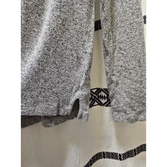 Lucky Brand light gray heathered cowl neck soft sweater drawstring medium - Picture 4 of 11